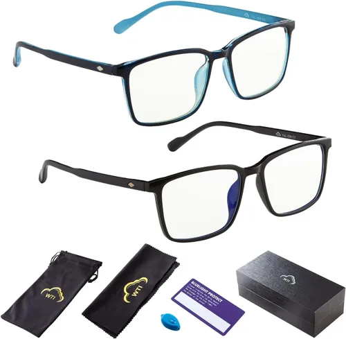Miniatura 9 de Gafas de bloqueo de luz azul para TV, teléfono, computadora, pantalla de juegos, hombres y mujeres, marco TR90, antifatiga ocular UV, paquete de 2