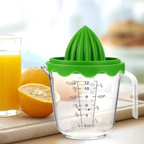 Miniatura 9 de Garneck Exprimidores manuales con taza medidora de 12 onzas – Exprimidor de mano de frutas para limón/cítricos – Pequeño extractor de jugo portátil