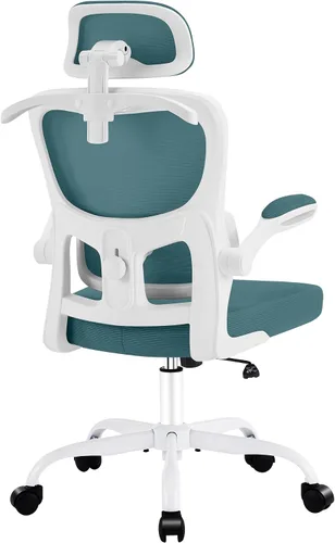 Miniatura 11 de AreShark Silla de Oficina Ergonómica con Soporte Lumbar Ajustable y Gancho para Respaldo, Silla de Malla Transpirable con Respaldo Alto y Ruedas