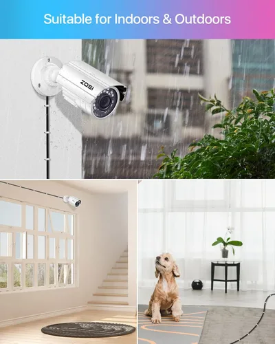 Miniatura 6 de ZOSI Paquete de 4 cables de alimentación de video todo en uno de 150 pies (147.6 ft), cables de cámara de vigilancia de extensión BNC para sistemas