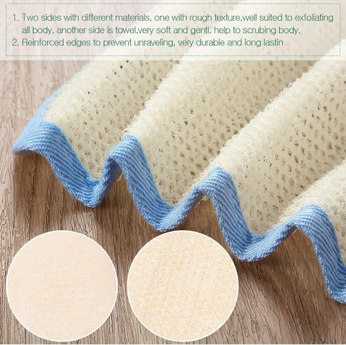 Miniatura 5 de Tatuo Paquete de 10 paños de lavado exfoliantes para cuerpo y cara, exfoliante de baño de tejido suave, toalla de baño exfoliante para eliminar