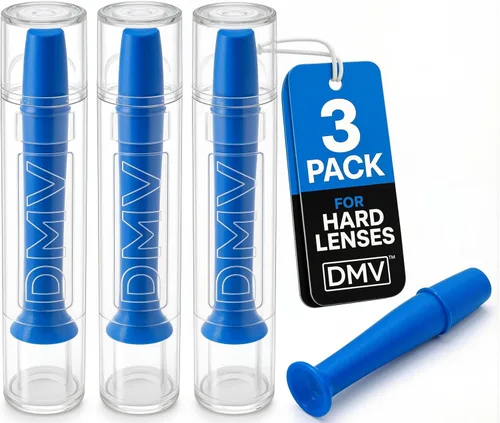 DMV Ultra Eye - Herramienta para quitar lentes de contacto con los ojos, paquete de 3, fabricada en Estados Unidos, émbolo de ventosa duradero para