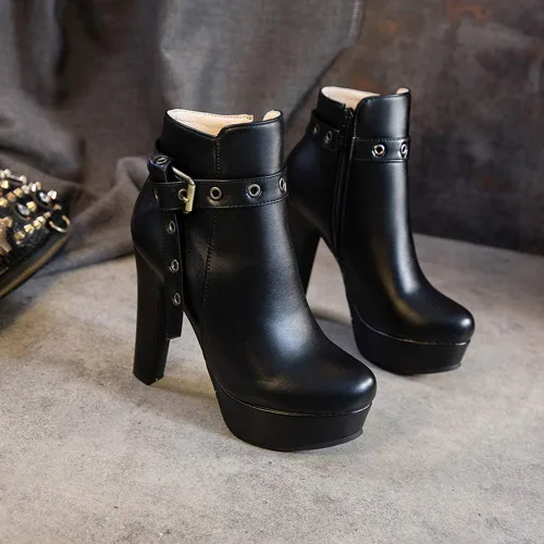 Miniatura 67 de Scaoruki Zapatos de otoño de moda para mujer, botines de tacón de bloque