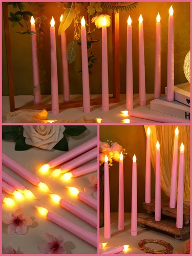 Miniatura 4 de Funtery - 48 piezas de velas LED cónicas sin llama de 11 pulgadas, velas parpadeantes que funcionan con pilas, en masa para Navidad, iglesia, boda