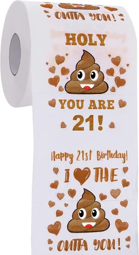 Regalos de cumpleaños 21 para ella y él - Papel higiénico divertido - Decoraciones de cumpleaños 21, suministros de fiesta, regalos - Regalo de