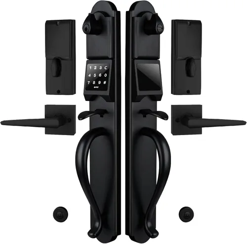 Miniatura 7 de Cerradura de puerta de entrada sin llave con juego de manija, manija de puerta exterior inteligente electrónica con teclado, mano izquierda