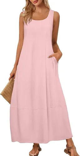 Miniatura 24 de Vestidos de iglesia para mujer 2025, casual, holgado, sin mangas, largo, fluido, vestido de verano con bolsillos