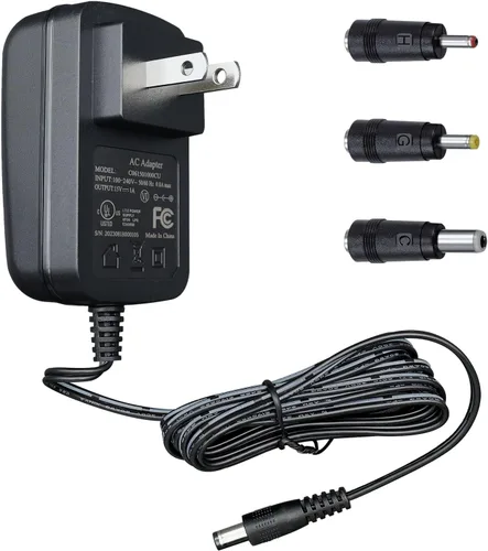 Adaptador de fuente de alimentación de CA CC de 15 V y 1 A de 6 pies con 3 puntas de repuesto para robot de arena, caja de arena para gatos