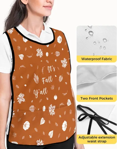 Miniatura 4 de Spring Flower Cobbler Aprons with 2 Pockets for Women Men, Modern Colorful Abstract Floral Plants