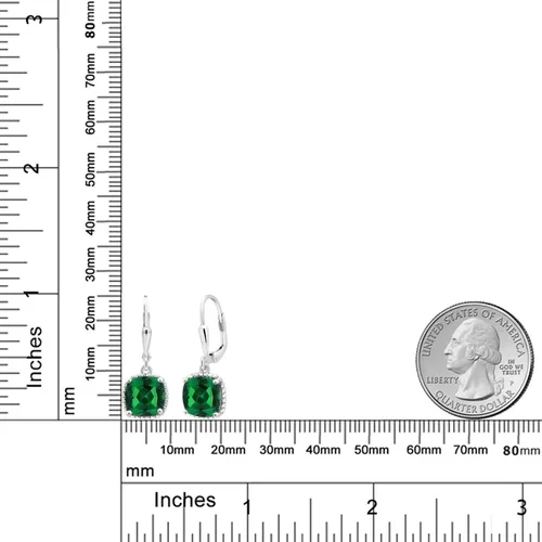 Miniatura 96 de Gem Stone King Aretes colgantes de plata de ley 925 de 0.315 pulgadas para mujer
