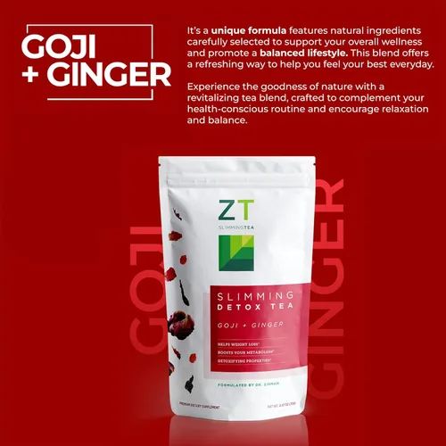 Miniatura 6 de Dr. Zisman ZT Slimming Tea Mezcla de desintoxicación Goji-Ginger Té de hierbas orgánico saludable para la limpieza, mejora tu metabolismo
