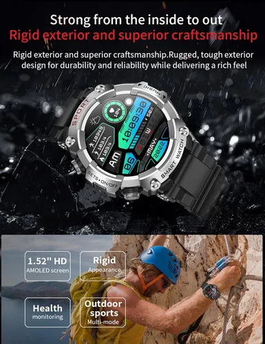 Miniatura 5 de Reloj Inteligente con Auriculares para Hombre, Llamadas Bluetooth Puede Responder y Realizar Llamadas, Música Local, Reloj Inteligente Resistente
