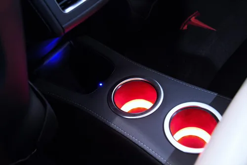 Miniatura 4 de Portavasos trasero LED - Consola de piso para Tesla Model S (azul)