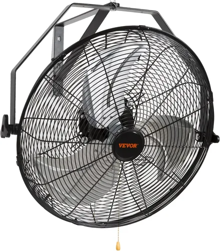VEVOR Ventilador de montaje en pared de 18 pulgadas, ventilador impermeable IP44 de 3 velocidades, máx. 4150 CFM montado en la pared para