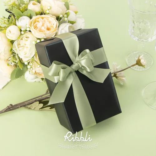 Miniatura 317 de Ribbli - Cinta de satén de doble cara dorada, 1/2 pulgada x 25 yardas, uso para ramo de lazos de manualidades, envoltura de regalos, decoración