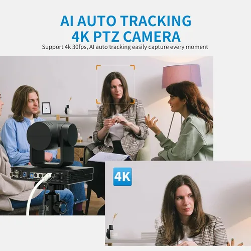 Miniatura 3 de FEELWORLD UHD4K12X 4K PTZ Cámara USB POE 12X Zoom óptico Pan Tilt Zoom, AI Auto Tracking Fcous SDI HDMI IP Control remoto para transmisión en vivo