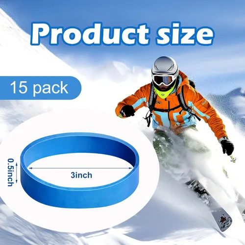 Miniatura 2 de Retenedores de freno de esquí de 3 pulgadas, retenedores de bandas de freno de snowboard, fijación de frenos de goma para snowboard y esquí