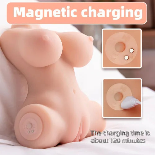 Miniatura 5 de Torso de Muñeca Sexual Femenina Vibradora, Masturbadores Masculinos Automáticos con Motor de Succión, Vibrador de Bolsillo 3D, Juguetes Sexuales