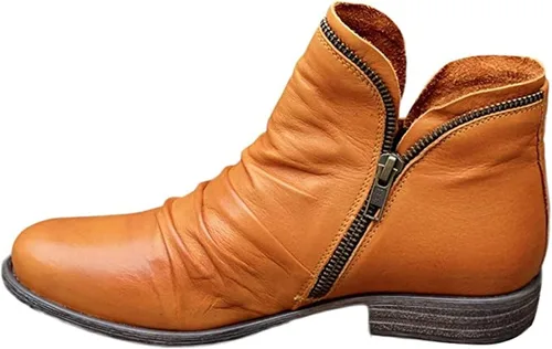 Miniatura 37 de Ladmiple Botas vaqueras para mujer, pantorrilla ancha, pie ancho, botas de tobillo vaquera occidental, botas de combate, zapatos para caminar