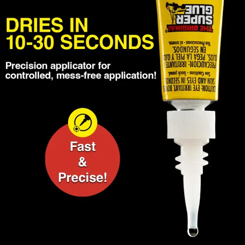 Miniatura 5 de Super Glue Líquido, tubos de 2 gramos, paquete de 12, transparente, unión instantánea, secado rápido, adhesivo de cianoacrilato, punta de precisión