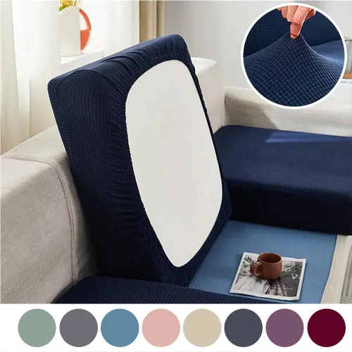 Miniatura 2 de Funda de cojín elástica de elastano para 1 plaza, funda de cojín impermeable para sofá, funda de cojín de repuesto suave y flexible, funda elástica