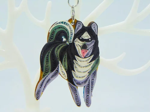 Miniatura 10 de Bulldog francés, decoración para el hogar, decoración navideña, adorno hecho a mano para amantes de los animales, adorno quilled, bolso, mochila