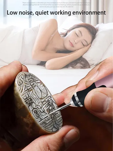 Miniatura 3 de Bolígrafo de grabado eléctrico inalámbrico, micro bolígrafo de pulido con plantillas y 33 brocas, recargable por USB, mini herramientas