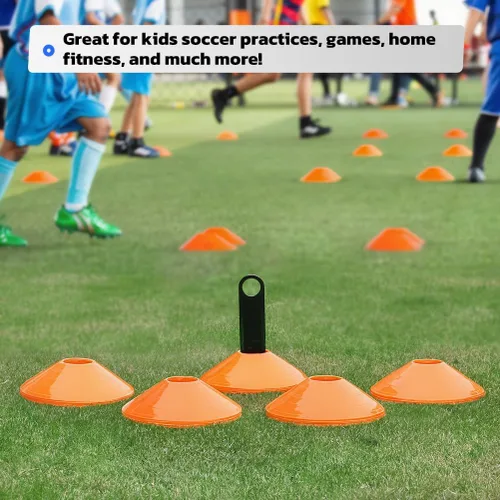 Miniatura 5 de GHB Conos de fútbol 25/50/100 paquete Discos de fútbol deportivos Conos de entrenamiento Marcadores de campo Conos de agilidad para tráfico, 25