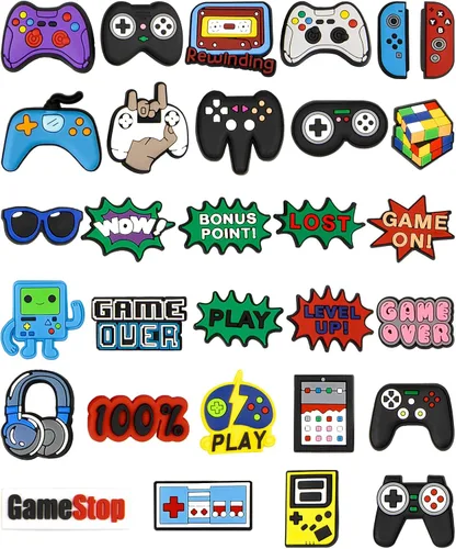 Dijes de videojuegos para decoración de zapatos tipo zueco, regalo de moda para niñas pequeñas, adolescentes, mujeres y adultos