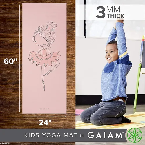 Miniatura 3 de Gaiam Tapete de Yoga para Niños, Tapete de Ejercicio, Yoga para Niños con Estampados Divertidos - Tiempo de Juego para Bebés, Niños Pequeños Activos