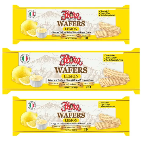 Miniatura 6 de Flora - Obleas italianas de chocolate - Obleas italianas crujientes rellenas de crema de chocolate - Horneado - Sin grasas hidrogenadas - 5.3 oz