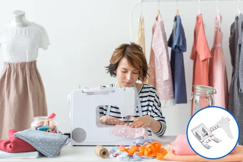 Miniatura 6 de TISEKER Guía ajustable para máquina de coser prensatelas para todas las máquinas de coser de vástago bajo Brother, Babylock, Singer, Janome, Juki