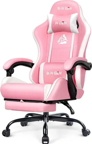 Miniatura 9 de NEO CHAIR Silla para Videojuegos con Reposapiés, Silla de Oficina Ergonómica de Respaldo Alto y Cómoda, con Soporte Lumbar, Altura Ajustable