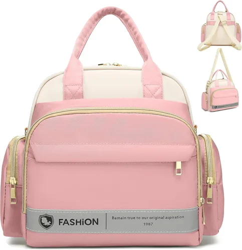 Miniatura 7 de Bolsa de pañales pequeña cruzada, mini bolsa de pañales con 10 bolsillos, bolsa de bebé de viaje para niños y niñas, 2 bolsillos aislados, azul