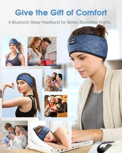 Miniatura 6 de MUSICOZY Auriculares Bluetooth 5.4 con Diadema para Deportes y Sueño, Máscara para los Ojos Inalámbrica para Dormir con Auriculares para Personas