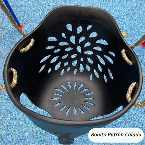Miniatura 3 de SELEWARE Asiento de columpio para niños pequeños con respaldo alto de cubeta completa de servicio pesado con mosquetones de bloqueo y cuerda