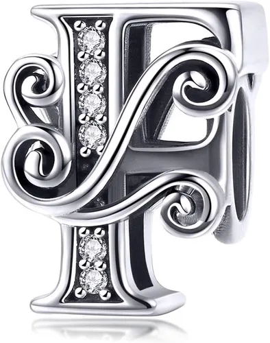 Miniatura 123 de BETTY&SARAH dije de plata esterlina 925 con forma de letra, para pulseras Pandora, letra del alfabeto, joya, regalo para mujer
