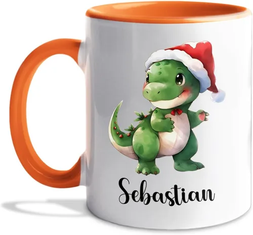 Miniatura 29 de Taza de café de Papá Noel con nombre personalizado – Taza de Papá Noel personalizada, 11 onzas y 15 onzas, bonita taza de cerámica blanca regalo