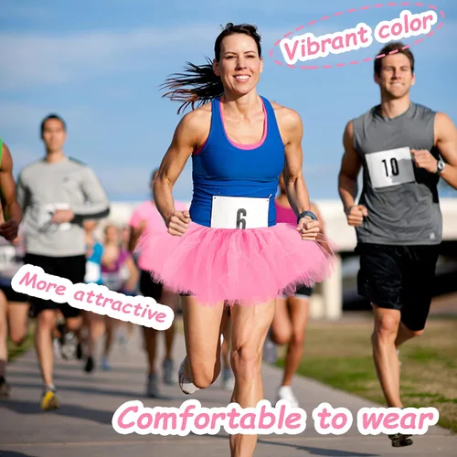 Miniatura 59 de Paquete de 3 faldas tutú para mujeres, adolescentes y adultos, 5 capas hinchadas clásicas de tul para mujeres, ballet, correr, fiesta, disfraz