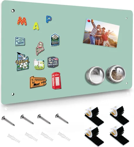 Miniatura 9 de Pizarra magnética negra, tablero de anuncios magnético de 17.5" x 11.4" para mostrar notas magnéticas, poesía, fotos, adecuado para pared