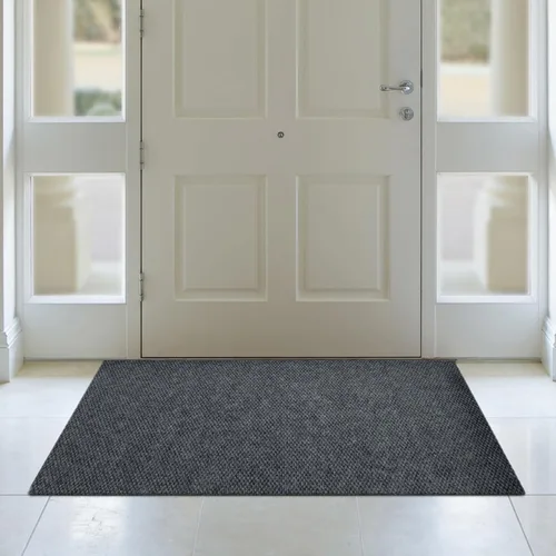 Miniatura 4 de iCustomRug Tapete para puerta de entrada, 3 x 4 pies, color carbón, interior/exterior, parte trasera de goma antideslizante, alfombra de bajo perfil