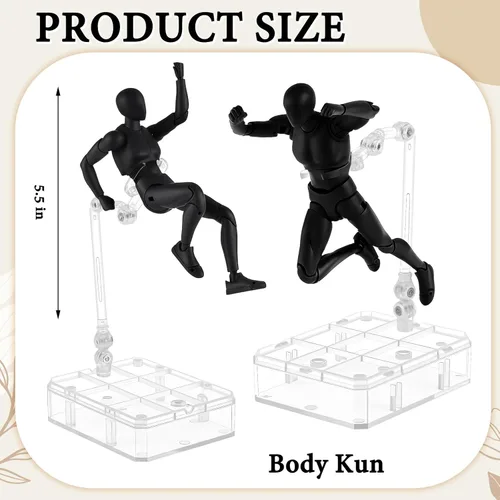 Miniatura 3 de Yookeer Conjunto de cuerpo, figuras de acción de dibujo, muñeca de dibujo de PVC femenino y masculino, modelo humano, maniquí, figuras de maniquí