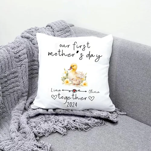 Miniatura 3 de Duck Mothers Day, Personalised Pillow Case Decor for Home, Present for Mom, Grandmother, for Her