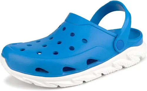 Unsex - Zuecos de jardín para hombres y mujeres con soporte de arco, sandalias ligeras sin cordones con color Doule, sandalias antideslizantes para