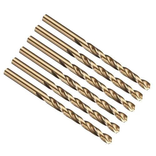 Miniatura 328 de PATIKIL Broca Jobber de 0.039 in, vástago recto M35 cobalto 5% acero de alta velocidad 135° acabado dorado para metal duro de acero inoxidable - 2