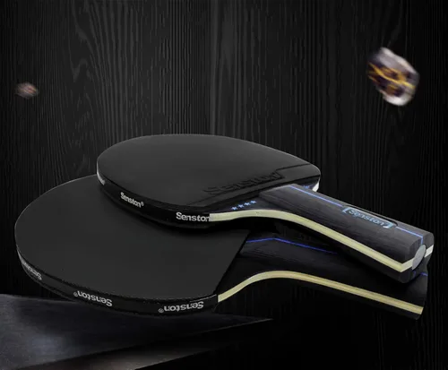 Miniatura 8 de Senston Paletas de ping pong, juego de 2 raquetas de tenis de mesa prémium con 3 pelotas de ping pong para jugar en interiores y exteriores Negro