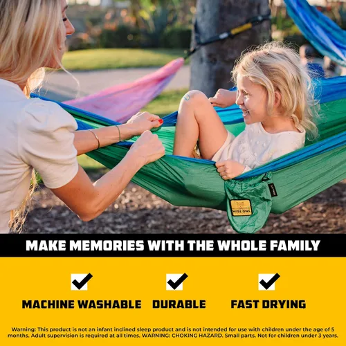 Miniatura 6 de Wise Owl Outfitters Hamaca de camping – Hamaca portátil de 500 libras con correas de árbol – viajes, mochileros, senderismo, equipo de campamento al