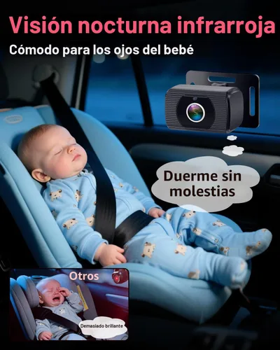 Miniatura 5 de Rohent Cámara dual para automóvil de bebé para 2 niños: pantalla dividida HD de 6.9 pulgadas con brillo automático Cámara de asiento trasero