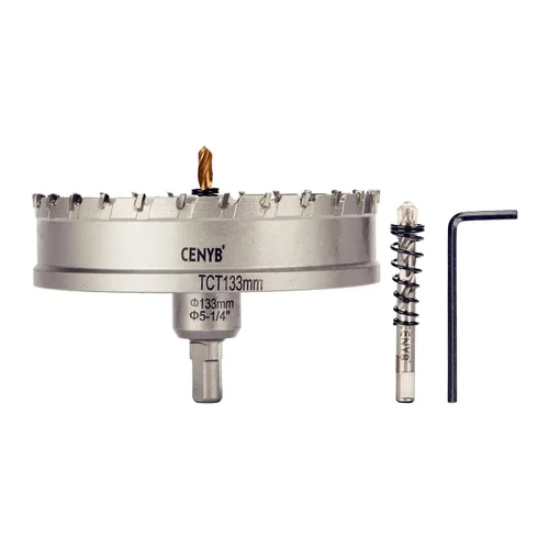 Miniatura 20 de 10 piezas (16-54 mm) Kit de sierra perforadora de carburo TCT para metales duros. Incluye 2 brocas de titanio, 1 broca piloto escalonada y 2 llaves
