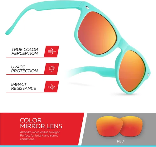 Miniatura 235 de Retro Rewind Lentes de sol para niños y niñas de 3 a 12 años, inastillables, UV400, lentes de sol para niños pequeños